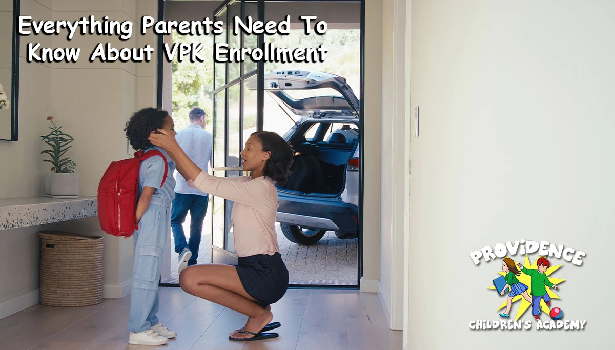 Mother getting daughter ready for school